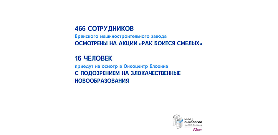 Итоги акции «Рак боится смелых» в Брянском машиностроительном заводе